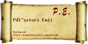 Pásztori Emil névjegykártya